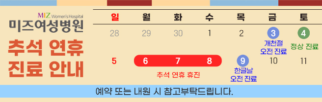 2025년 추석연휴